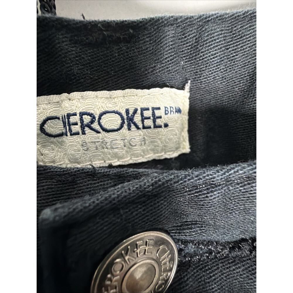 Women's Cherokee Stretch Cotton BlendCropped Pants Size 6 Black 5 Pocket Style - Picture 5 of 9